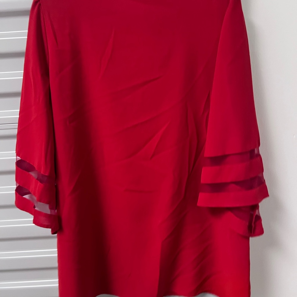 Women’s Elegant Red V-Neck Women's Top - Picture 2 of 4